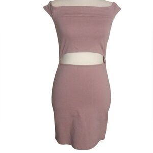 Urban Outfitters Silence + Noise Mauve Purple Belly Cut Out Midi Dress medium